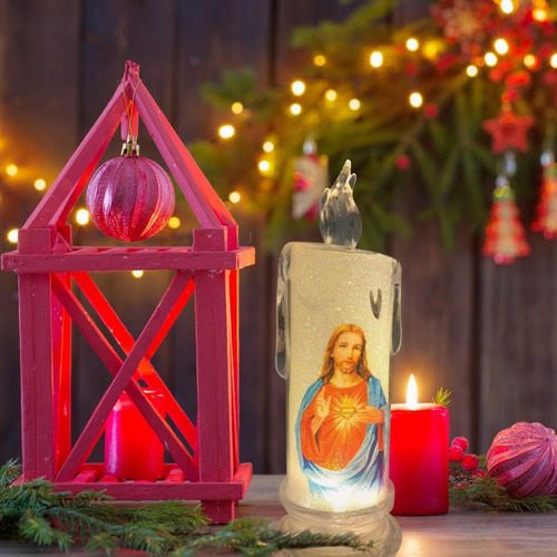 Velas Religiosas Sin Llama De Oración Led, Velas Católicas