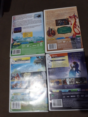 Dvd Mulan 1,2 A Bela E A Fera+dama E O Vagabundo Disney D31