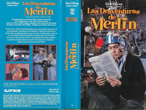 Las Desventuras De Merlin Vhs Walt Disney Español Latino