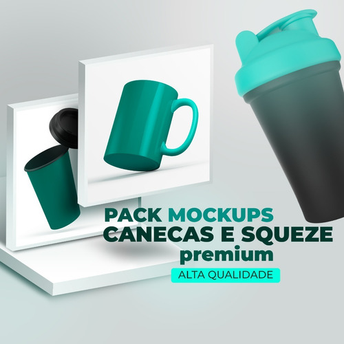 Pack Mockups Premium Canecas E Squeze