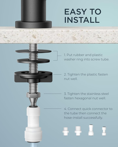 Grifo De Agua Potable Negro Para Fregadero De Cocina, Grifo