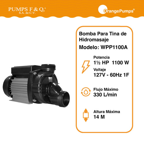 Bomba Para Tina De Hidromasaje Jacuzzi 1 1/2hp 1100w
