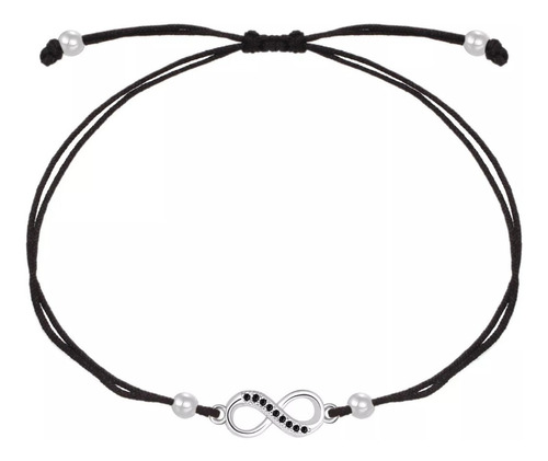 Pulsera Infinito Con Circonias Negras 