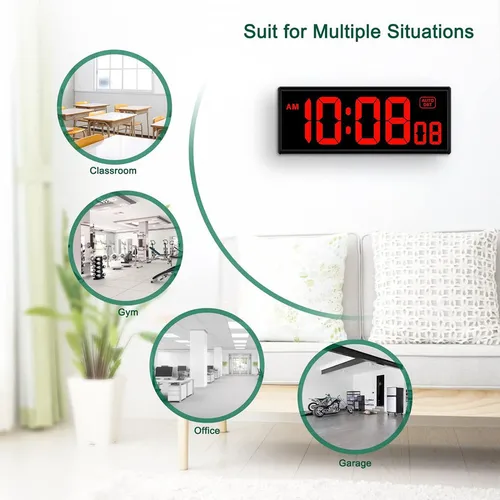 Reloj De Pared Digital Led Con Segundero,