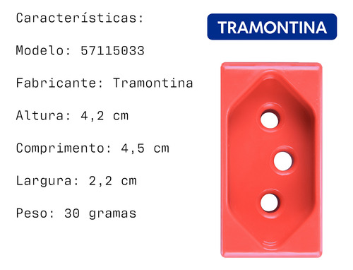 Tomada 2p+t 20a/250v Vermelha
