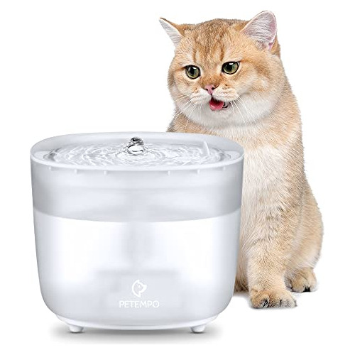 Fuente De Agua Gatos Bomba Inalámbrica, 68 Oz/2 L, Fue...