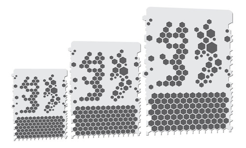 Stencil Colmeias Hexagonos Para Aerografia - 3 Peças