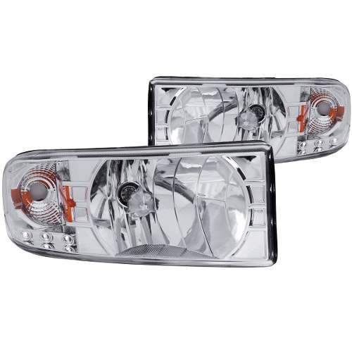 Dodge Ram 94-01 Crystal H.l  Chrome With Led Amber