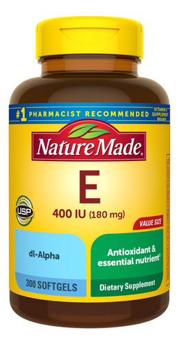 Nature Made Vitamina E 180 Mg, 400 Ui Dl-alpha, 300 Capsulas