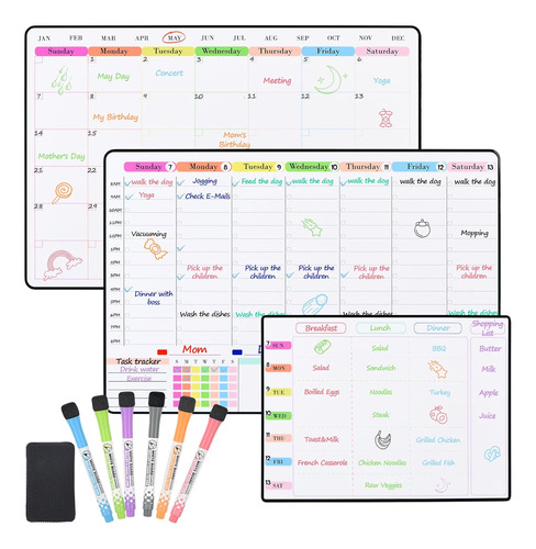 Calendario Semanal Magnético Nevera, Tablero De Progra...