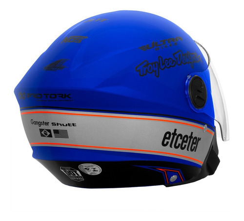 Capacete Aberto Masculino Etceter Power Brands Cor Azul Tamanho do capacete 56