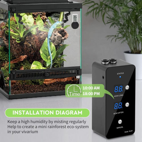 Imagen 5 de 6 de Kit Humidificador Nebulizador Reptiles Terrarios Programable
