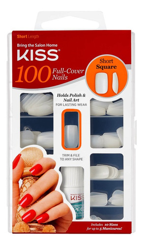 Tips Para Uñas Kiss 100 Cuadradas Y Con Pegamento