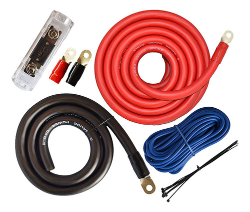 Kit De Amplificador 0 Ga Para Instalacion De Sonido -