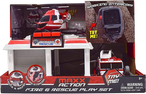 Maxx Action Juego De Bomberos & Rescate Con Luces Y Sonidos