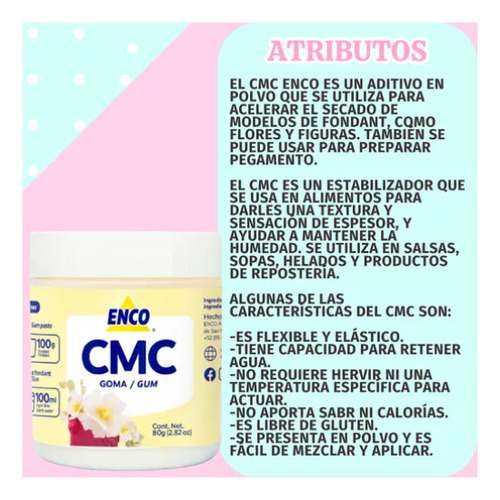 Endurecedor De Fondant Cmc Sodica Enco