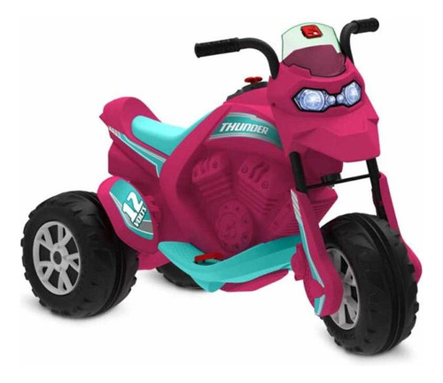 Moto Thunder Eletrica Infantil Bandeirante 12v Pink