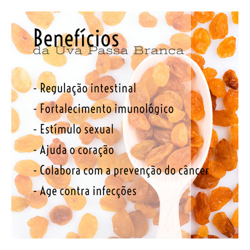 Uva Passa Branca Sem Semente Empório Fullfit 2kg