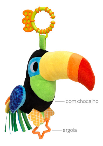 Tucano De Atividades Zaza Com Mordedor E Chocalho Buba 18046