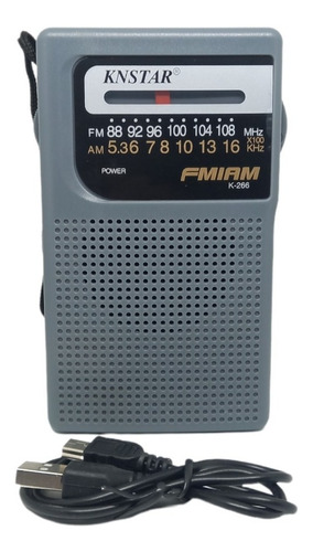 Radio Portatil Am Fm Modelo K-266 A Pila Y Para Auricular