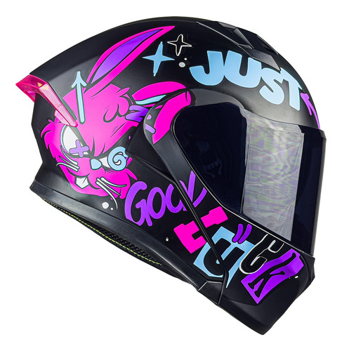 Casco Para Moto Mujer Kov Furia Kit Bun Negro Rosa Abatible Color Rosa Chicle Diseño Solido Tamaño Del Casco S
