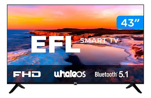 Smart Tv 43  Led, Full Hd, Ultrafina, Sem Bordas, 3 Hdmi 2 Usb, Controle Remoto Multifuncional, Wifi, Bluetooth - Efl 43sx800fd