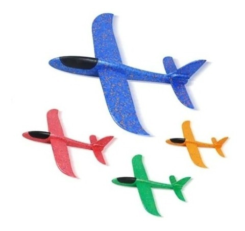 Avión Planeador Plumavit Con Luces Led De Colores