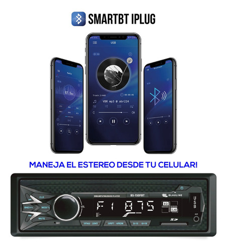 Estéreo Blauline BS-150FBT con USB, bluetooth y lector de tarjeta SD