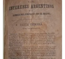 Comprar Intereses Argentinos Guerra Paraguay Brasil 1865 Alberdi