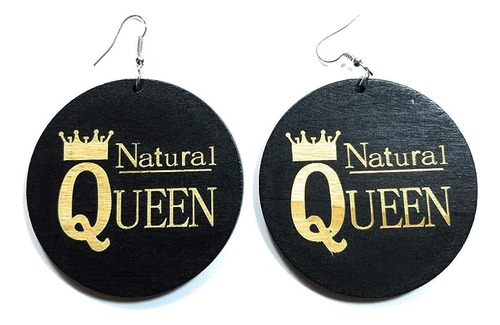 Teri S Boutique Aretes Gancho Con Diseño Reina Negro