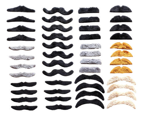 48 Piezas De Bigotes Falsos, Bigotes Falsos Disfraz De