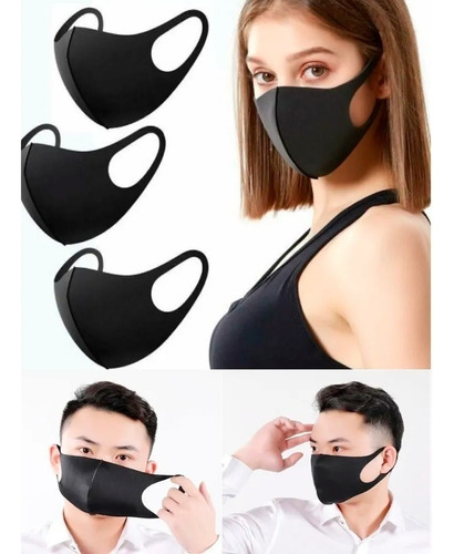Máscara Ninja Anti Poeira Lavável Colorida Mascara Proteção Cor Preto