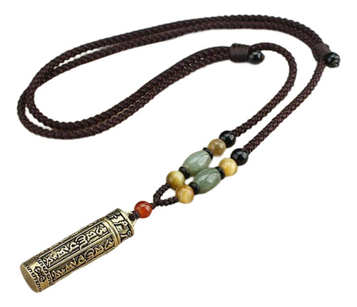 Cilíndrico Tibetano Gawu Caja Colgante Collar Tíbet Simple