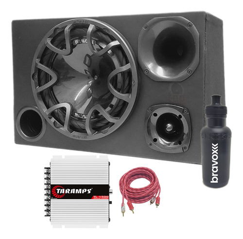 Caixa Som Trio Completa Sub Bravox 12 + Modulo Taramps