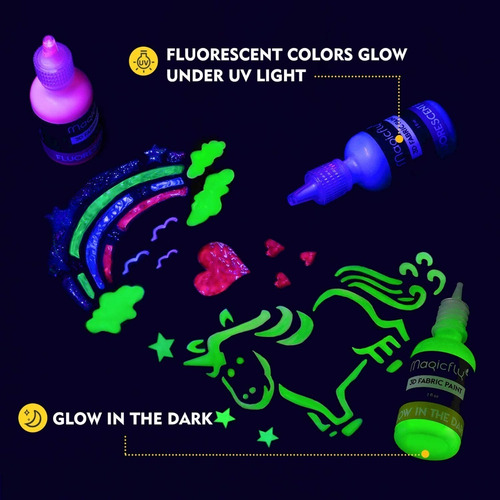 Magicfly Juego Pintura Tela Textil 24 Colores De 30ml 1oz