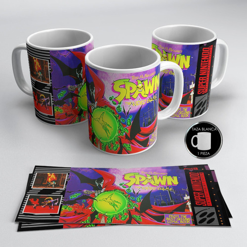 Taza Blanca 11 Oz / Spawn , Snes (1 Pz)