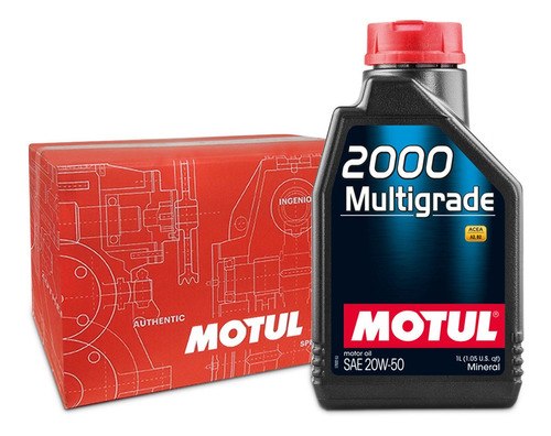 Aceite Mineral 20w50 Auto Motul 2000 Multigrado Caja 12l
