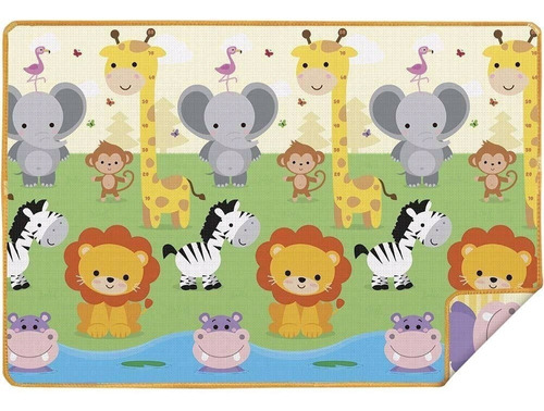 Tapete Dupla Face Safari Infantil 150cm X 200cm 09793 Buba