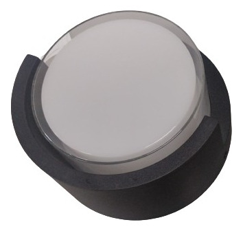 Lampara P/pared Redonda Led 10w En Plastico Negro 3000k