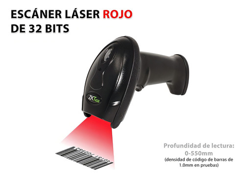 Leitor de código de barras ZKTeco ZKB103 1D preto