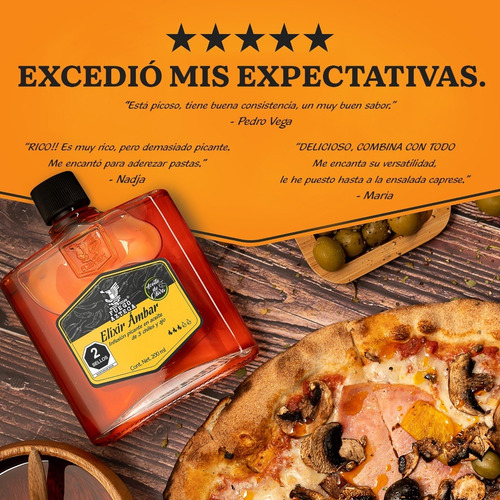 Fuego Azteca - Elíxir Ámbar Con Base Artesanal De Parota Mx