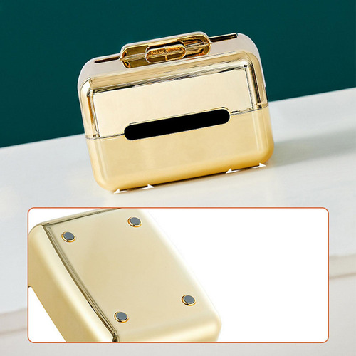 Caja De Pañuelos Titular De Pañuelos Faciales Dorado
