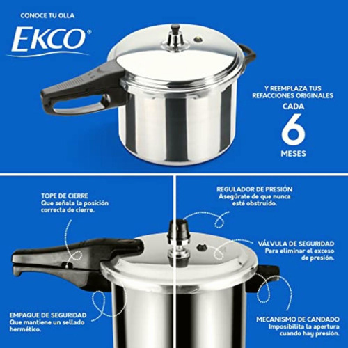 Olla De Presión Express Ekco De 11 Litros Color Plata,