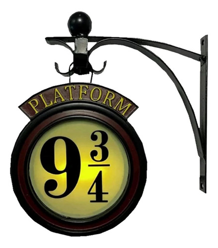 Lámpara Con Base De Plataforma De Tren De Harry Potter 9 3/4 Estructura Café Pantalla Blanco