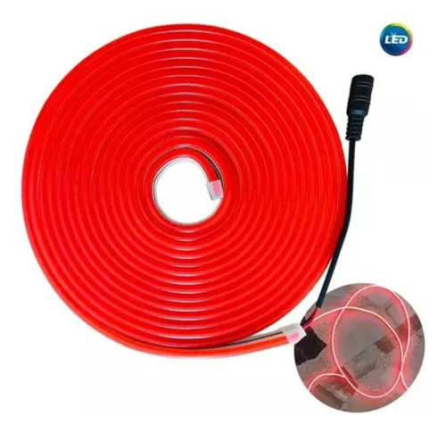 Tira Led Mti Luces Neon 5 Mts + Fuente + Ficha 12v Exterior