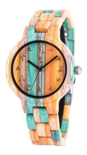 Relógio Masculino Madeira Analóg Colorido Gt0121 Bobo Bird
