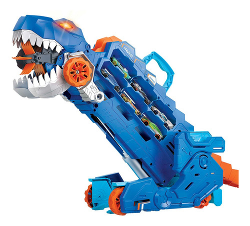 Trilha de brinquedo Hot Wheels City T-rex Super Trailer multicolorida