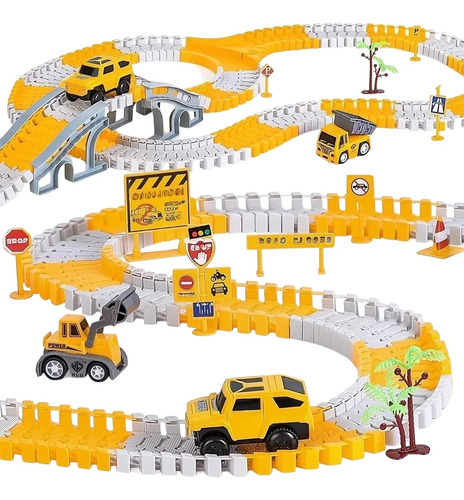  Pista De Juguetes Para Niños Flexible Con  4 Coches 255 Pcs