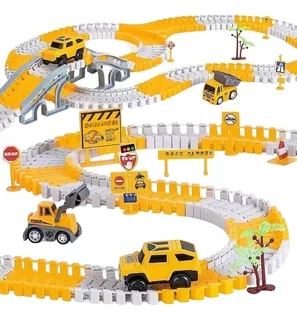 Pista De Juguetes Para Niños Flexible Con 4 Coches 255 Pcs