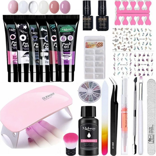 Nail Extension Poly Gel Set Uv/led Lamp Nail Gel Polish Kit